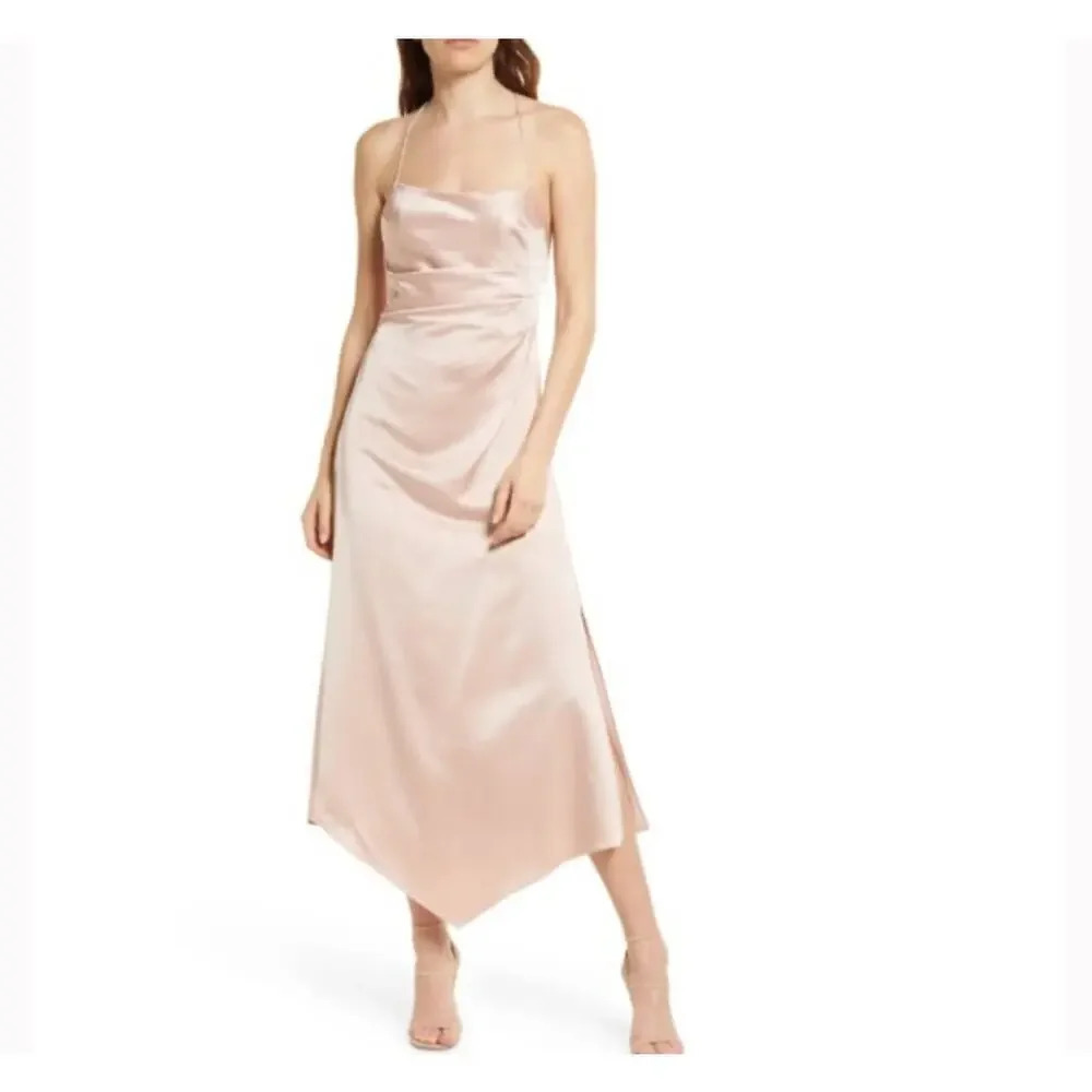 SIGNIFICANT OTHER One Another Asymmetric Hem Cocktail Midi Dress Size 6 - Picture 1 of 16